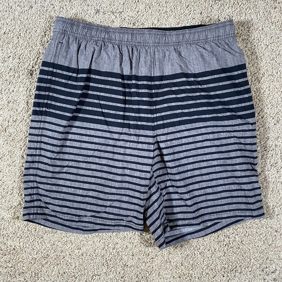Men Elastic Waistband Mesh Lined Swim Short Trunk